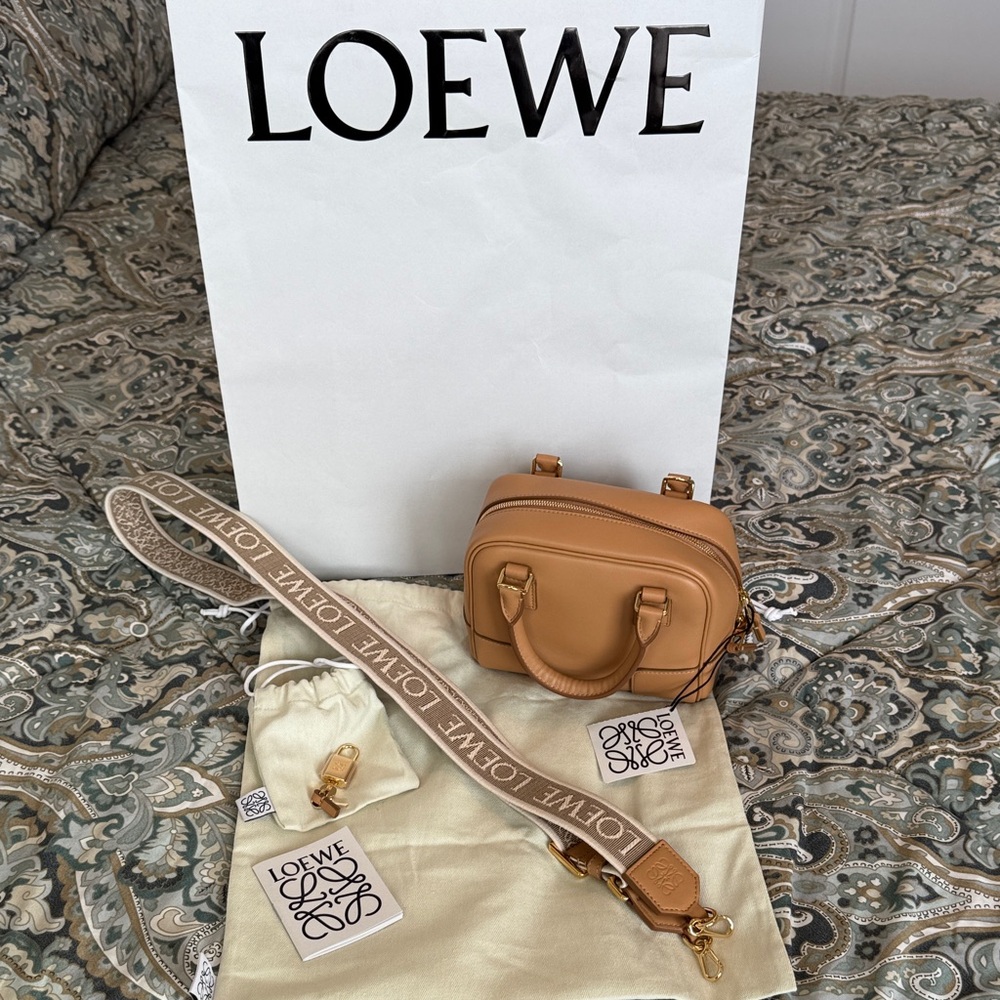 NWT LOEWE Camel Amazona 16 2-Way Bag w/tags and packaging